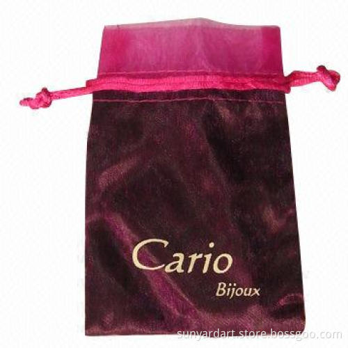 Satin gift pouch with silk printed logo